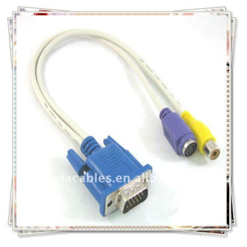 NUEVO cable de adaptador VGA a RCA compuesto / S-Video de alta calidad